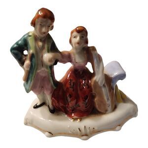 😄Pick 3:Made In Occupied Japan Colonial Man & Woman with Violin Porcelain 3.5"